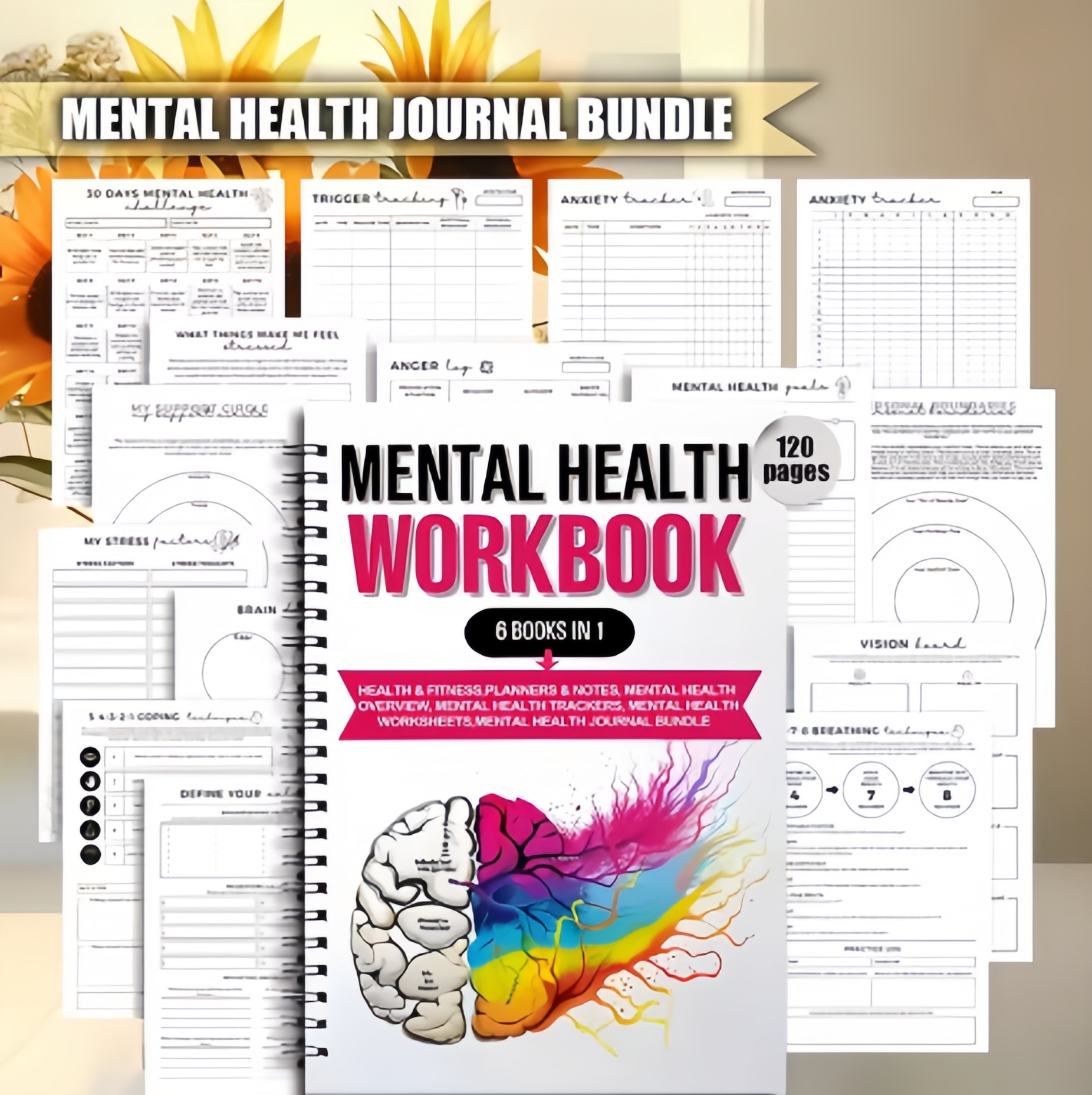 Health Wellness Login - 1pcs Spiral Bound 6 in 1